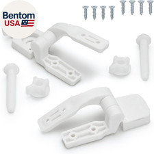 White Plastic Toilet Seat Hinge Replacement with Bolts Screw and Nuts