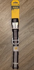CARHARTT LARGE 18  -26  BLACK DURABLE WEBBING REFLECTIVE ADJUSTABLE DOG COLLAR