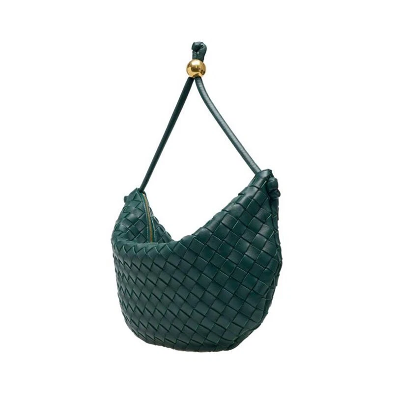 Borsa a secchiello donna media Bottega Veneta in pelle verde con giro