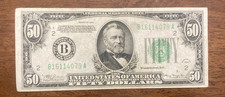 1934 US $50 DOLLAR FEDERAL RESERVE GREEN SEAL NOTE