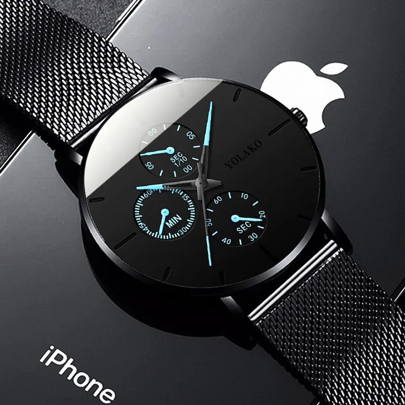 Men Quartz watches Mens Ultra-Thin Stainless Steel Sport Watch