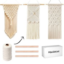 RQWZBCHX DIY Macrame Wall Hanging Kits 3 Patterns Hangers for Beginners, Home