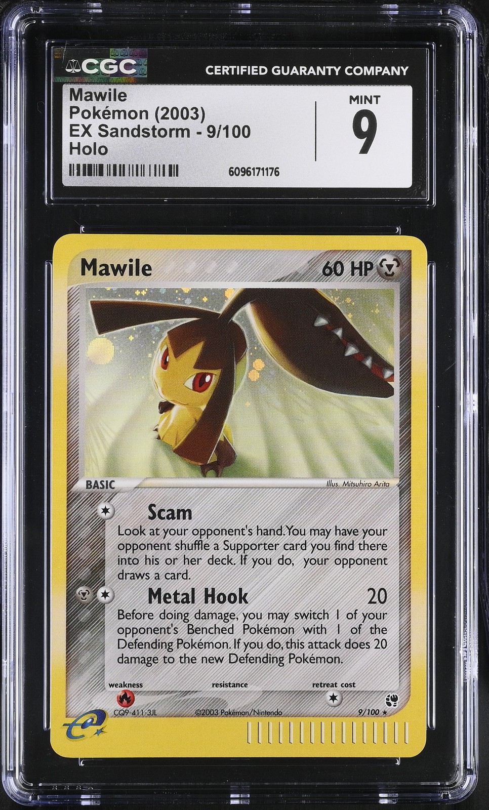 CGC 9 MINT Mawile 2003 EX Sandstorm 9/100 Holo Pokemon Card