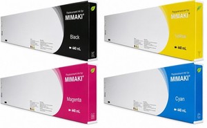 4 CARTRIDGES ECO SOLVENT INK FOR MIMAKI CJV30-130 (C Y M K) SS21 CHIP (440ml)
