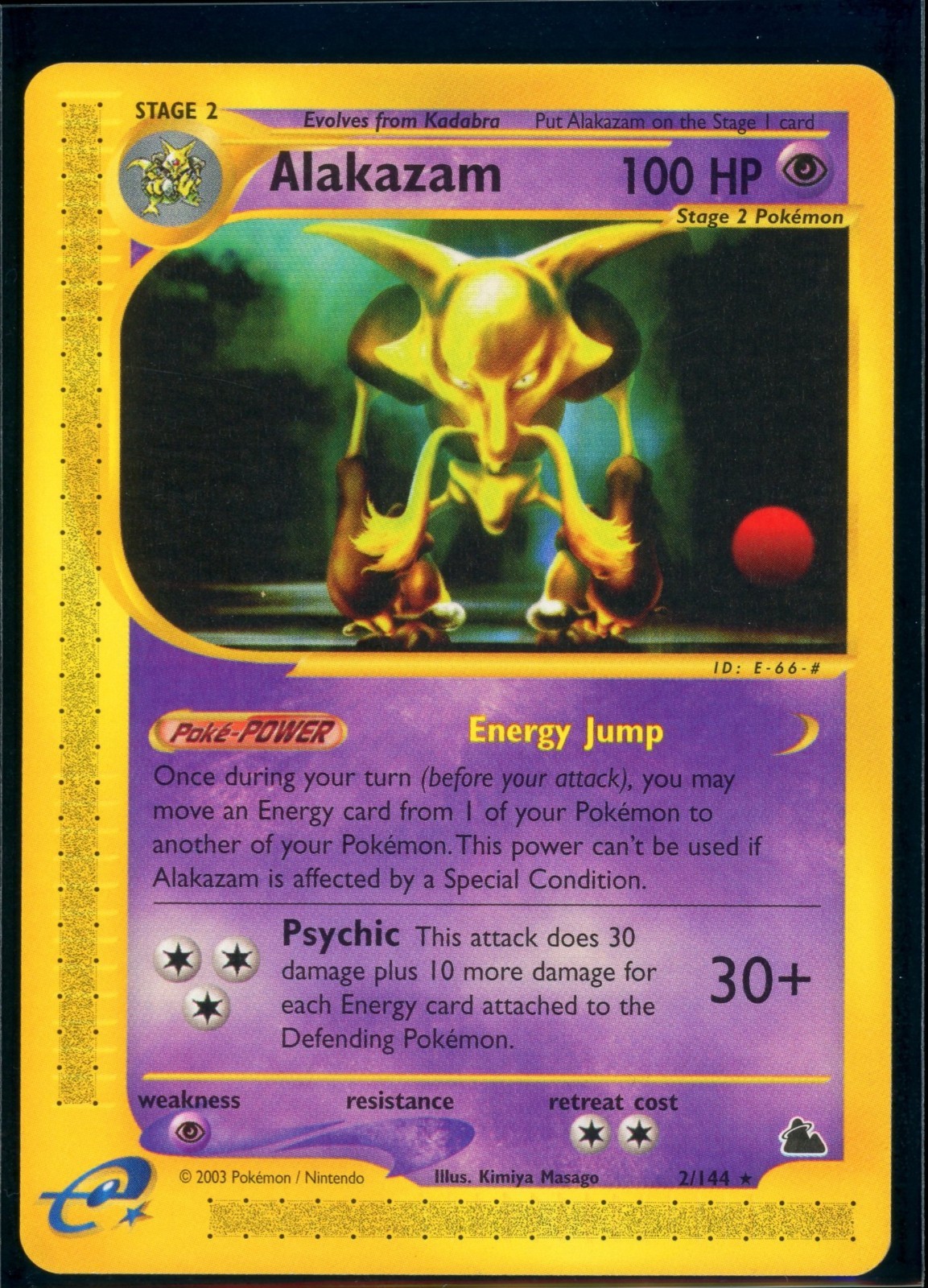 Pokemon SKYRIDGE - #2/144 Alakazam - Nonholo - ENG - Near Mint