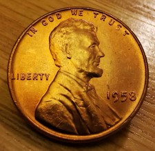1958 USA 1 Cent Coin High Grade Coin, Virtually Brilliant Uncirculated!