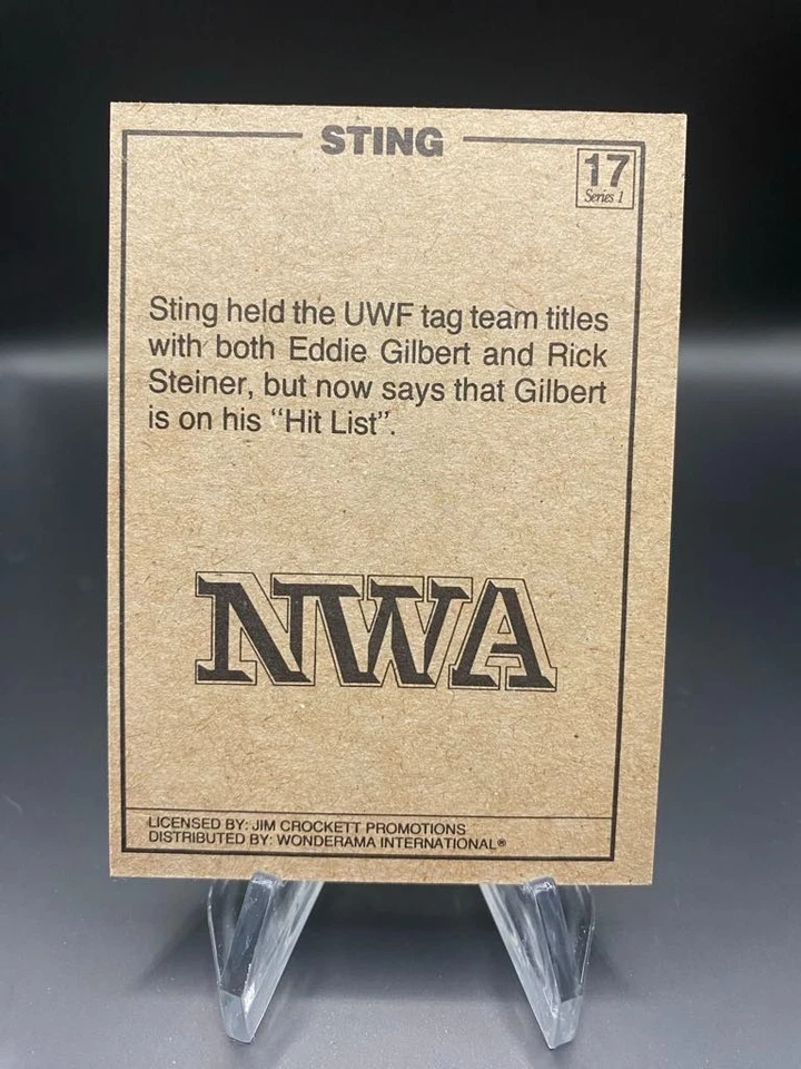 1987 NWA Test Market Sting Rookie - High Grade Condition nm/mint - Image 2 of 2