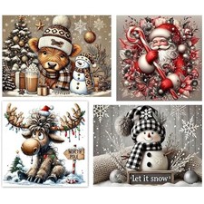 4 Pack Christmas Paint by Numbers Kit for Adults 4 pack paint by number-1