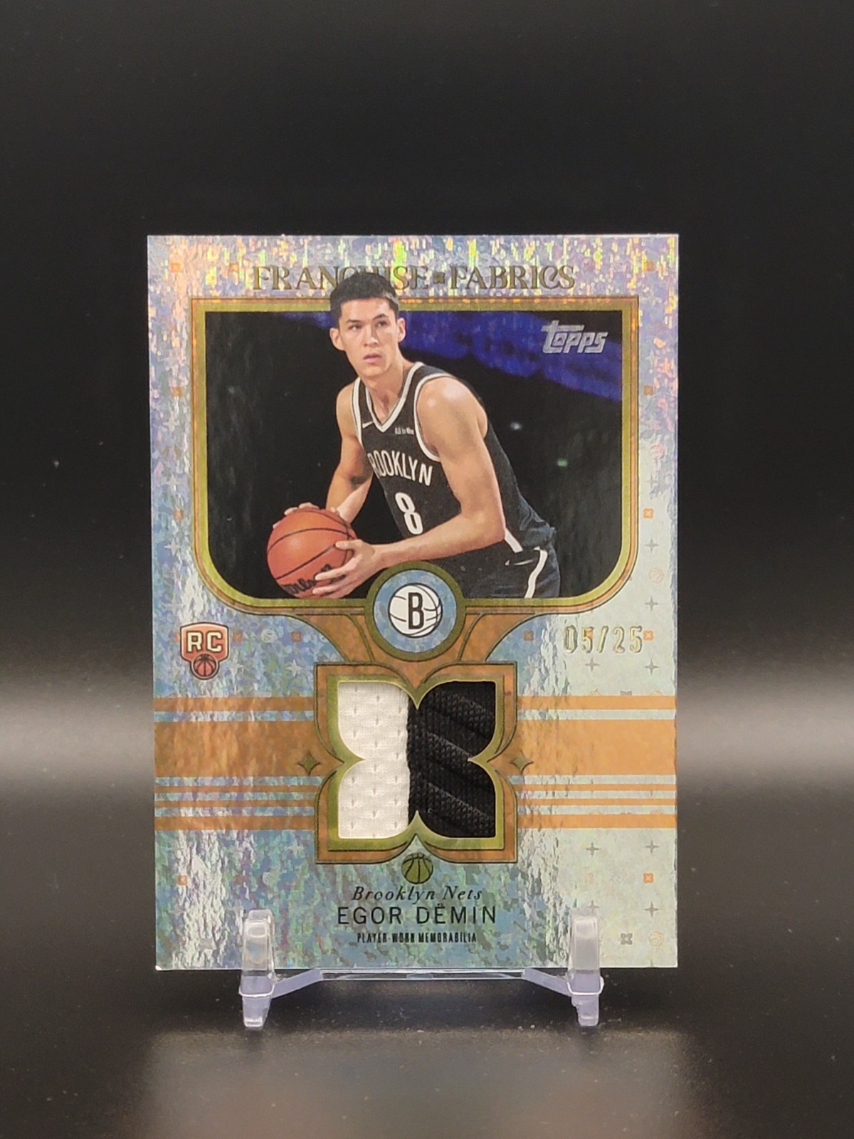 2025-26 Topps Egor Demin RC Franchise Fabrics RC ORANGE HOLO FOIL Patch /25