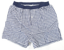 Club Room Mens Checked Cotton Boxer Shorts Navy 2XL