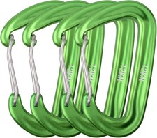 Carabiner Clips, 12 25 Kn Aluminium D Ring Heavy Duty Lightweight Caribeaners fo