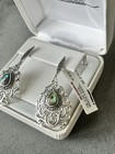 Le Vieux Silver Plate Marcasite And Paua Shell Chandelier Earrings NWT MSRP $100 — photo 4