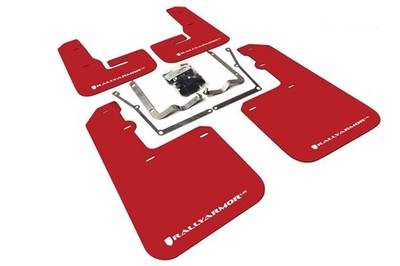 Rally Armor UR Mud Flaps Red Mudflap White Logo 4-Pack Set Kit MF42-UR-RD/WH