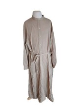 Uniqlo Kimono Style Maxi Belted Nude Dress Oversized Minimalistic Kaftan S
