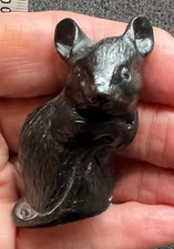 BLACK MOUSE STATUETTE ORNAMENT UNKNOWN MATERIAL (POSSIBLY RESIN ?)