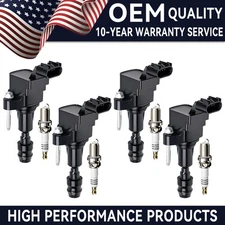 OEM 4X Ignition Coil + Iridium Spark Plug for 07-14 Chevrolet Malibu 2.4L UF491