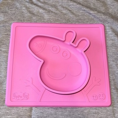 ezpz Peppa Pig Pink Silicone Plate Microwave Safe Dishwasher Safe Non-Slip Base