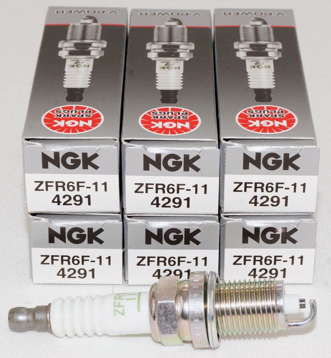 6 Pack Genuine NGK 4291 V-Power Spark Plugs ZFR6F-11 for Dodge and Acura