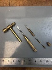 Vintage Brass Nesting Hammer / Screwdriver Set