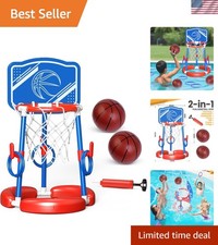 Aro de baloncesto duradero para piscina con tablero trasero y pelotas inflables para familias