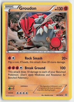 GROUDON (XY PRIMAL CLASH) 84/160 HOLO RARE DECK EXCLUSIVES POKEMON HP