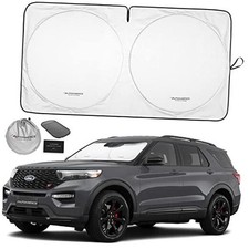 1-Piece Windshield Sun Shade Foldable MEDIUM  61 x 32 inches Standard Silver