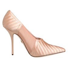 DOLCE & GABBANA Shoes Cipria Nude Satin Mesh Stiletto Pumps EU41 /US10.5 1200usd