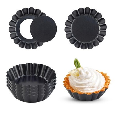 4 Pack Tart Pans Tortilla Pan Set Mini Tart Molds Carbon Steel Taco Shell for Ba