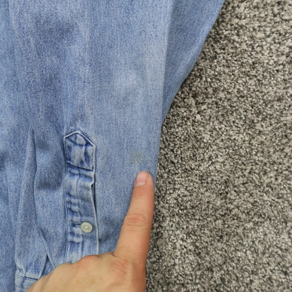 Ralph Lauren Shirt Mens XL Blue Denim Blaire Button Down Red Pony Logo Casual - Image 3 of 4