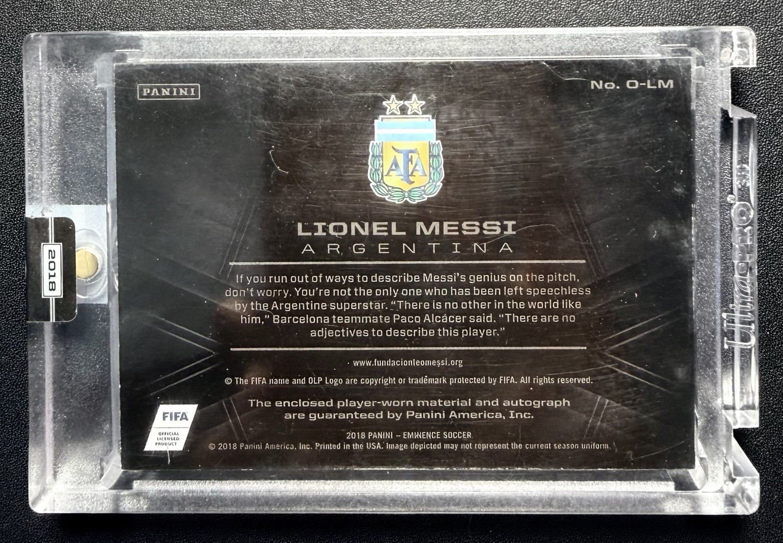 2018 Eminence Lionel Messi 3C Worn Argentina Patch Gold Pen Auto /10 Sealed! view 2