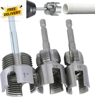 3 Pcs PVC Pipe Threader Kit Integrated Internal & External Pipe Thread Cutting T