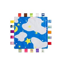 Blue Baby Tag,Baby Taggy Blanket - with Cloud Tag, Small, Color1
