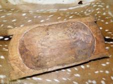 Carved Wooden Dough Bowl Primitive Wood Trencher Tray Rustic Home Decor 19"