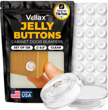 128 Self Adhesive Cabinet Door Bumpers Sticky Clear Silicone Rubber Pads for F