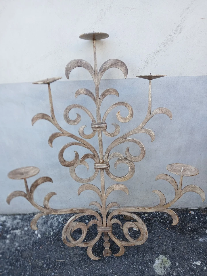 COPPIA APPLIQUES FERRO BATTUTO - GROSSO SPESSORE E PESANTE - 1970 EMILIA - Immagine 2 di 4