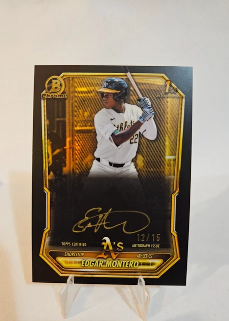 2026 Bowman Edgar Montero 1st Bowman Gold Ink Auto 12/15 SSP Athletics