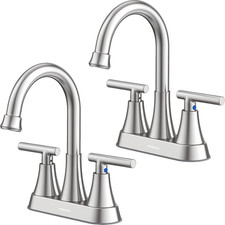 Bathroom Faucets for Sink 3 Hole, Hurran 4 inch Brushed Nickel Bathroom Sink Fau
