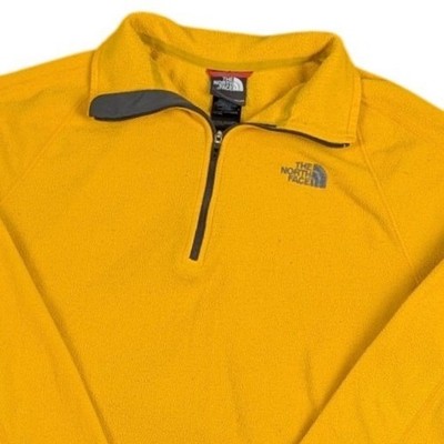 The North Face Mens TKA 100 FlashDry 1/4 Zip Fleece Pullover Yellow Medium