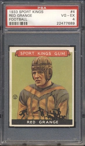 1933 Sport Kings Football Red Grange #4 PSA 4 BEARS / ILLINOIS VG-EX HOF