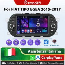 Autoradio Android CarPlay Wireless per Fiat Tipo Egea 2015-2017 GPS WiFi 4G 7"