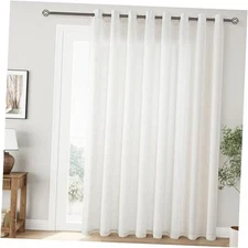 Extra Wide 100 inch Linen Curtains for Living 100"W x 84"L (Pack of 1) Natural