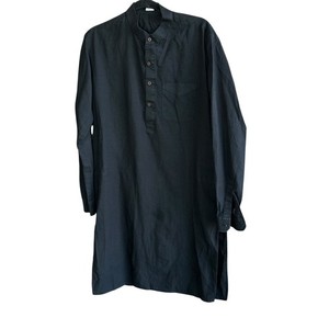 Men's Black Traditional Indian Pakistani Punjabi Long Kurta Shirt