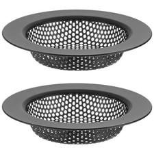2-Pack Sink Strainer, 4.5 Inch Stainless Steel Sink Drain Strainer Black