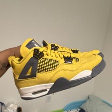 Jordan Air Jordan 4 Retro Lightning CT8527-700 Yellow Leather Men's Sneaker 2021