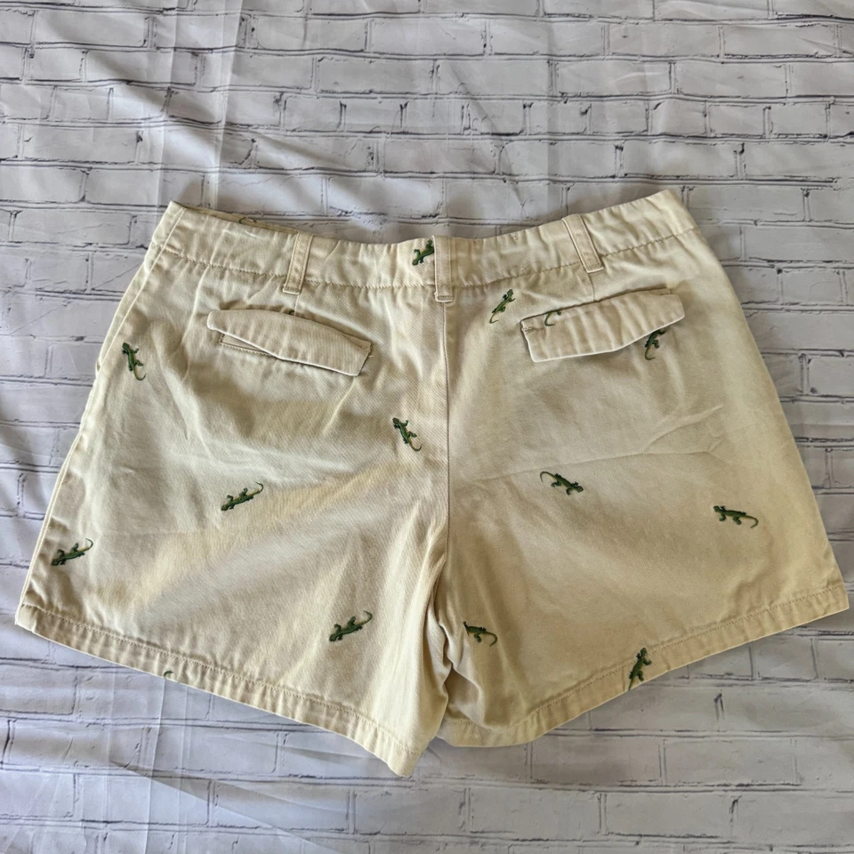 J. Желтые кремовые вышитые джинсовые шорты CREW LIZARD с принтом чино 6 низких - Изображение 3 из 4