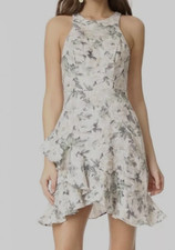 Zimmermann bowerbird flute floral linen ruffle mini dress sz 1 AU 10 US 6 euc