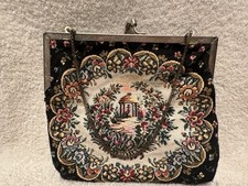 Vintage Tapestry Embroidery Clutch With Chain Evening Bag