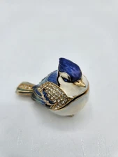 Ardleigh Elliott Blue Jay Bird Trinket Box Enamel