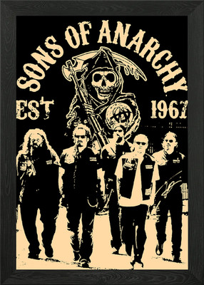 Sons of Anarchy Logo & Figuren gerahmtes Wandbild Poster Leinwanddruck Bild