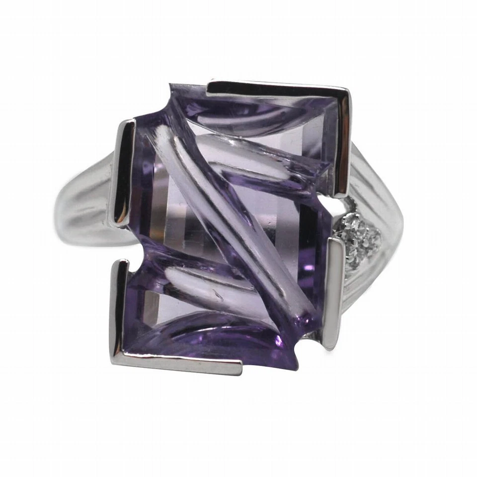 Anillo De Buman 8,81 ctw Piedras Preciosas Genuinas y Zironia Cúbica Plata 925 TALLA 7 Foto 4 de 4